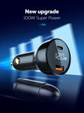 100W Dual USB Super Fast Car Charger C101