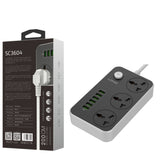 SC3604 3 Port + 6 USB Universal Power Socket