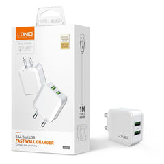 Ldnio Chargeur Auto C401 - Avec USB Micro - Câble 1M - Gris