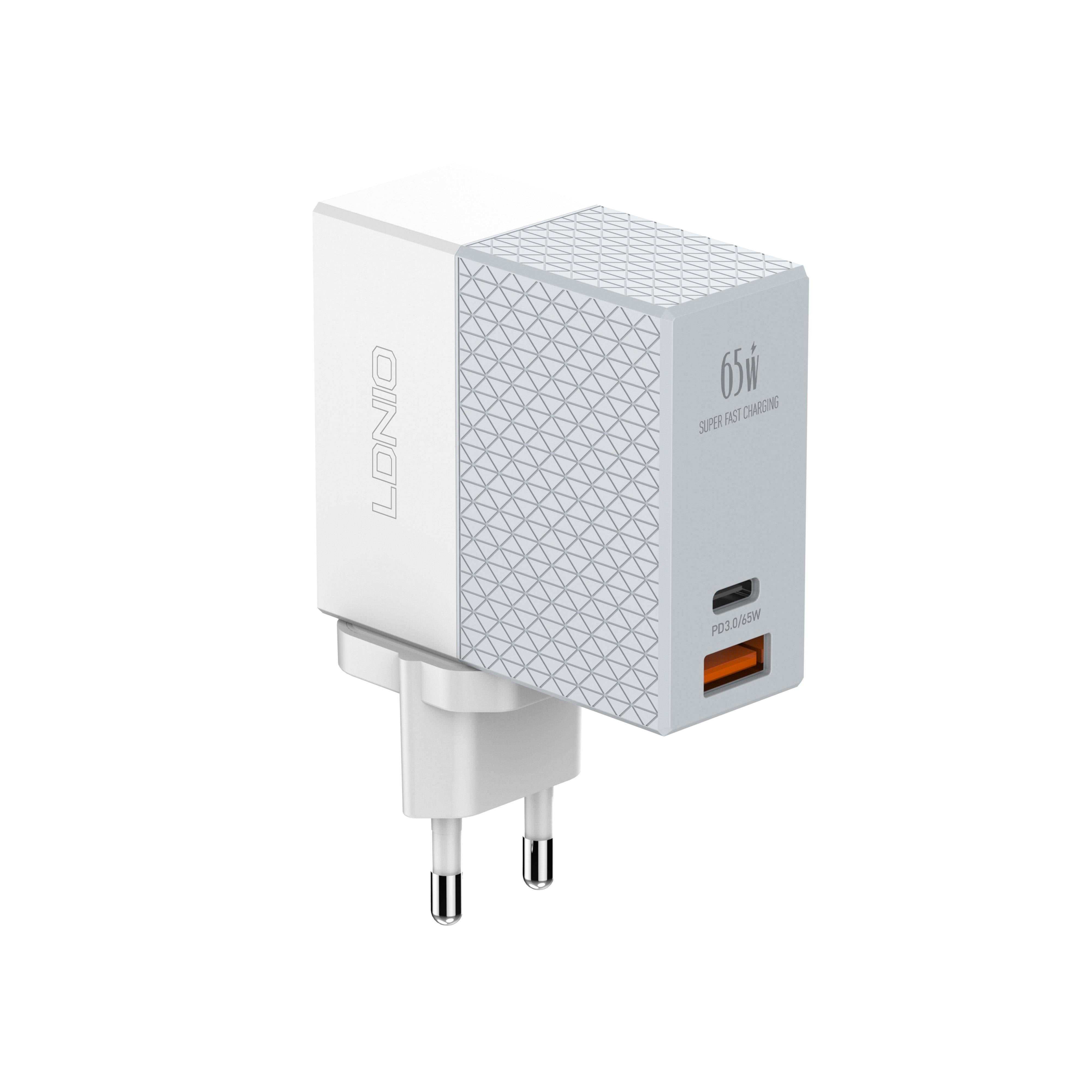 A2620C 65W PD & QC 3.0 USB Type-C (2 Ports) High Power Charger Adapter - LDNIO®